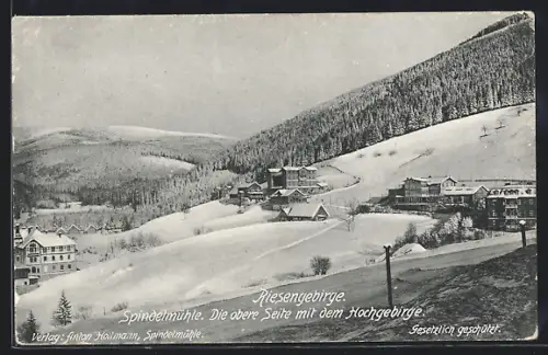 AK Spindelmühle /Riesengebirge, Ortsansicht im Winter