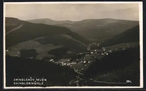 AK Spindelmühle /Riesengebirge, Gesamtansicht aus der Vogelschau