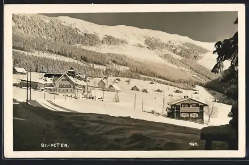 AK St. Peter, Ortspanorama im Winter