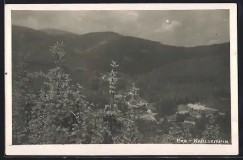 AK Bad-Karlsbrunn, Ortsansicht aus der Vogelschau