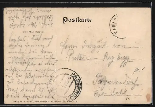 AK Karlsbrunn /Oester.-Schlesien, Ortsansicht aus der Vogelschau