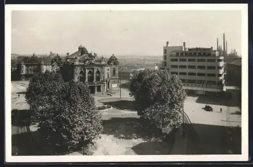 AK Mähr. Ostrau, Wagnerplatz aus der Vogelschau
