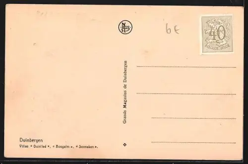 AK Duinbergen, Villas Bosgalm, Senneken