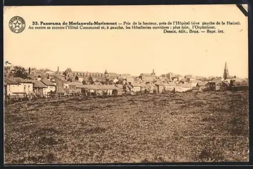 AK Morlanwelz-Mariemont, Panorama de la ville pris de la hauteur