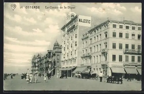 AK Ostende, Le Centre de la Digue, L`Hotel Majestic