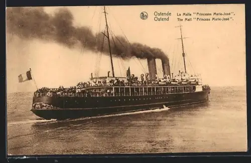 AK Ostende, Passagierschiff Princesse Marie-José