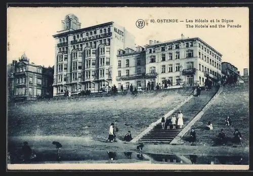 AK Ostende, Les Hotels et la Digue
