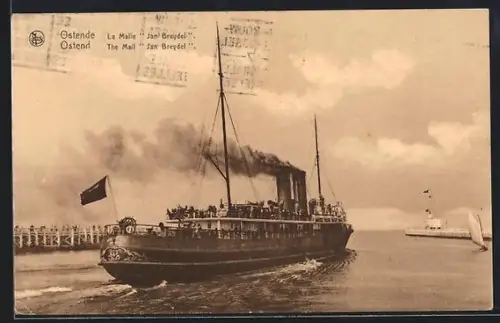 AK Ostende, La Malle Jan Breydel, Passagierschiff