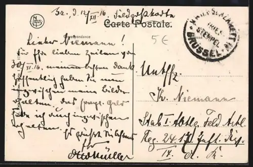 AK Bruxelles-Ixelles, Perspective des étangs et église Ste. Croix