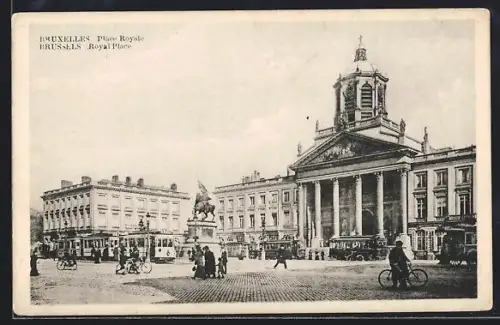 AK Bruxelles, Place Royale, Strassenbahn