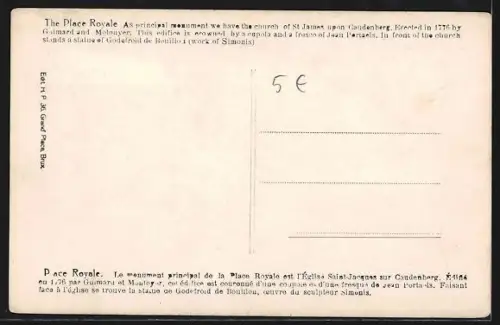 AK Bruxelles, Place Royale, Strassenbahn