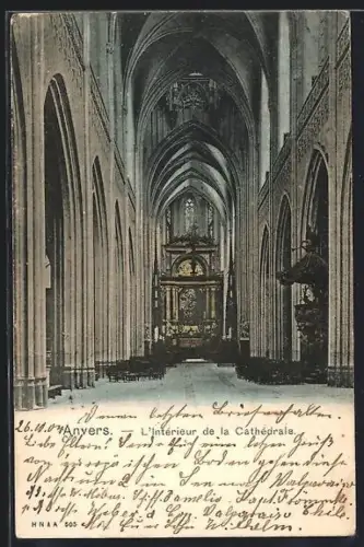 AK Anvers, L`intérieur de la Cathédrale