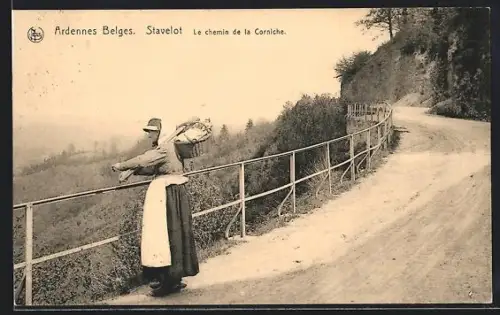 AK Stavelot /Ardennes Belges, Le Chemin de la Corniche