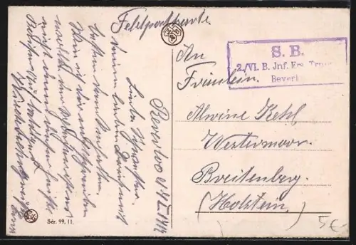 AK Camp de Beverloo, vue sur la poste et l`église