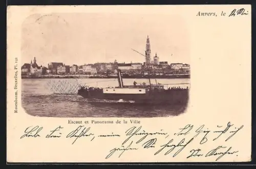 AK Anvers, Escaut et Panorama de la Ville