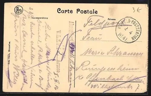 AK Merbes-le-Château, Panorama