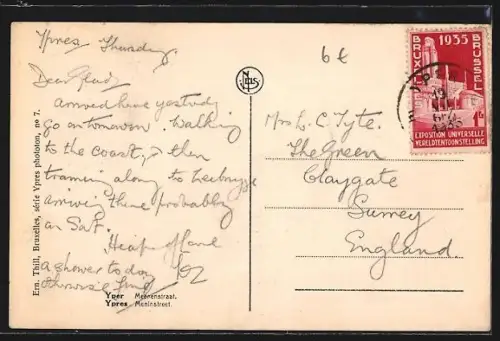 AK Ypres, Rue de Menin, Strassenpartie