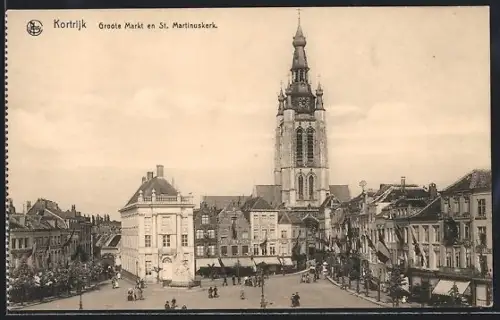 AK Kortrijk, Groote Markt en St. Martinuskerk
