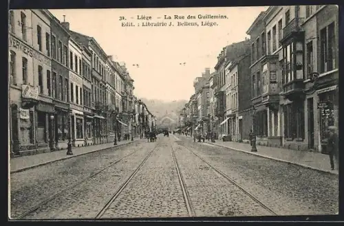 AK Liège, La Rue des Guillemins, Strassenpartie
