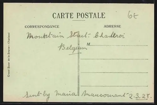 AK Charleroi, Rue de la Montagne, Strassenpartie