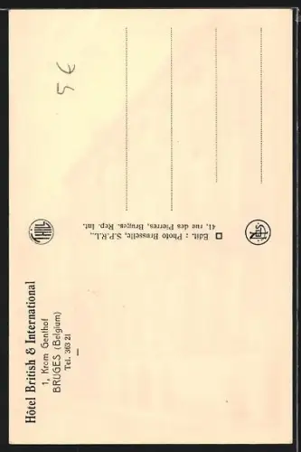 AK Bruges, Hôtel British & International, 1, Krom Genthof