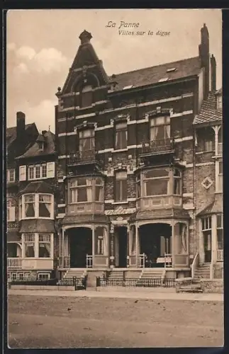 AK La Panne, Villas sur la digue