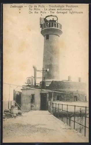 AK Zeebrugge, Op den Mole, Beschadigde Vuurtoren, Leuchtturm