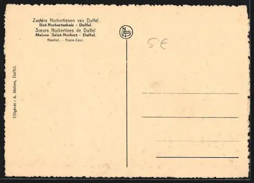 AK Duffel, Soeurs Norbertines de Duffel, Maison Saint-Norbert, Neerhof, Basse-Cour