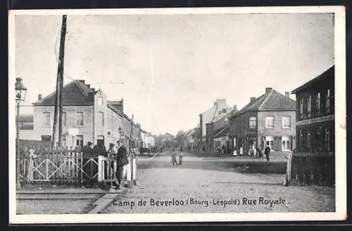 AK Camp de Beverloo, Bourg-Léopold, Rue Royale, Strassenpartie
