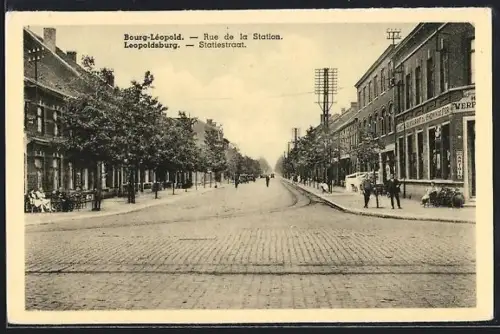 AK Bourg-Léopold / Leopoldsburg, Rue de la station, Statiestraat
