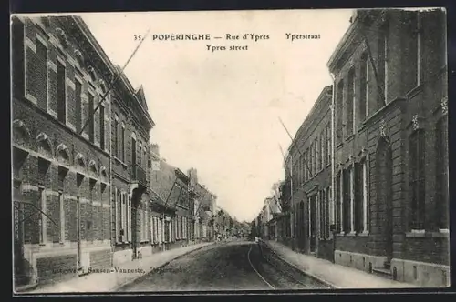 AK Poperinghe, Rue d`Ypres, Strassenpartie