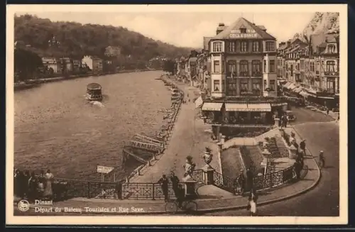 AK Dinant, Départ du Bateau Touristes et Rue Saxe