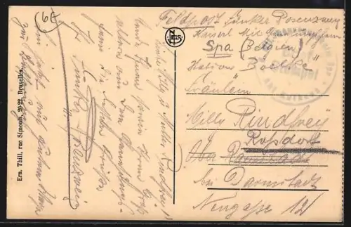 AK Spa, La rue Royale, Strassenpartie