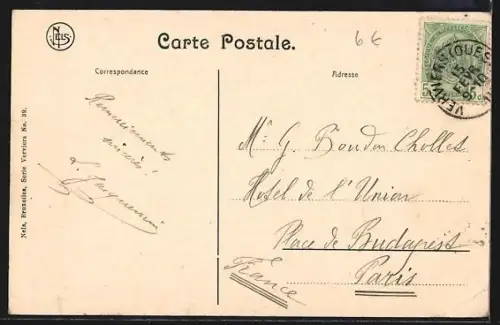 AK Verviers, Entrée de la rue de la Concorde, Strassenpartie