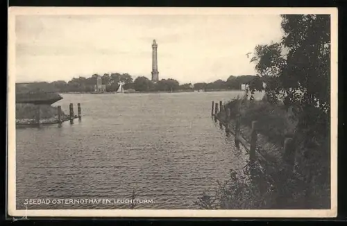 AK Osternothafen, Blick zum Leuchtturm