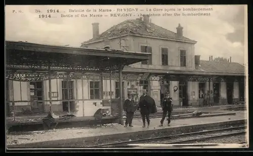 AK Revigny, La Gare après le bombardement lors de la Bataille de la Marne 1914