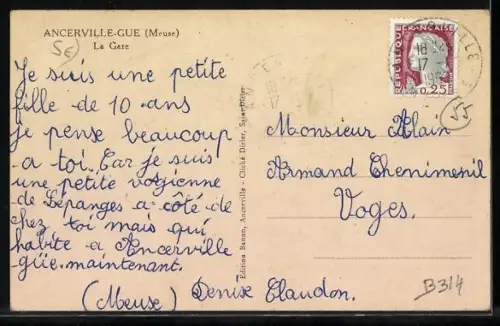 AK Ancerville-Gue /Meuse, La Gare