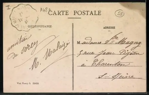 AK Saint-Martin-Sorcy, La Halte, vue de la gare et des bâtiments environnants