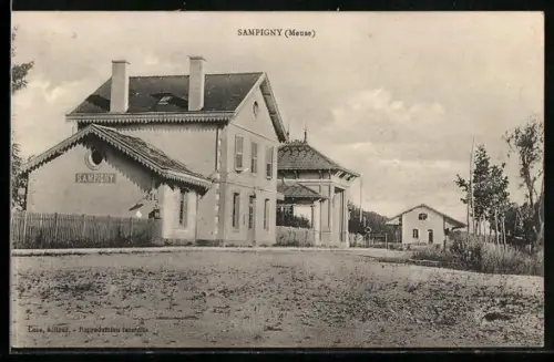 AK Sampigny /Meuse, Vue de la gare de Sampigny et des environs paisibles
