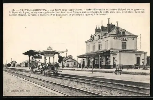 AK Saint-Florentin, La Gare, vue intérieure