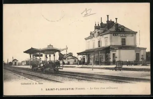 AK Saint-Florentin /Yonne, La Gare, vue intérieure