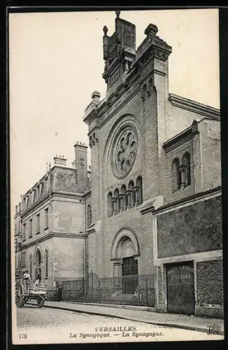 AK Versailles, Strassenfront der Synagoge