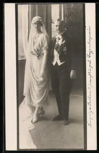 Foto-AK Prinz Ernst Heinrich mit seiner Braut