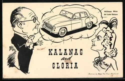 Künstler-AK Kalanag and Gloria, Zauberer Gastspiel im Deutschen Theater München