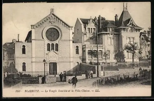 AK Biarritz, Le Temple Israélite et la Villa Claisse