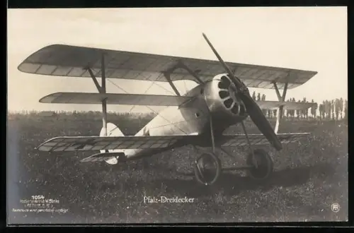 Foto-AK Sanke Nr. 1054: Pfalz-Dreidecker mit Eisernen Kreuz