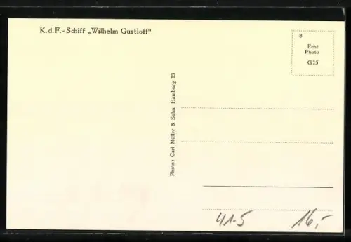 AK K. d. F.-Passagierschiff M.S. Wilhelm Gustloff, Wilhelm-Gustloff-Halle