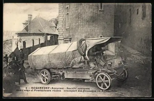 AK Roquefort, Société anonyme des Caves et Producteurs réunis, Transport des Fromages en Automobile, Käse-Transport
