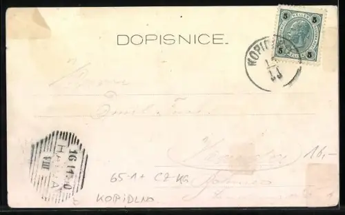 AK Kopidlno, Stanice, Zámek, Radnice, Bahnhof