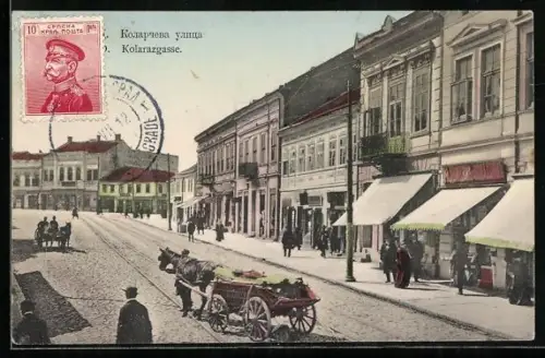 AK Belgrad, Häuserzeile in der Kolarazgasse